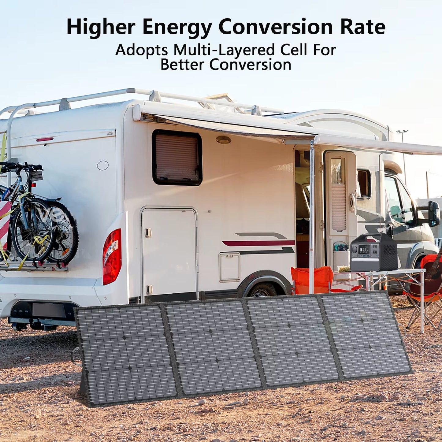 400W Portable Solar Panel,Foldable Solar Panel Power Backup, 31V Output Solar Charger for Power Station off Grid Outdoor