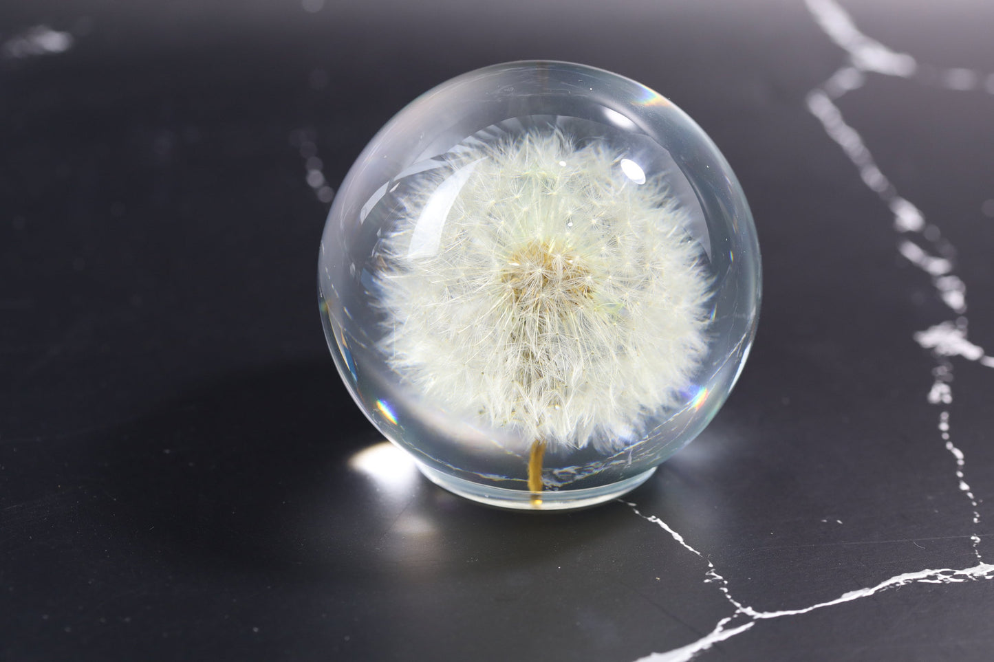Dandelion Night Light, Real Dandelion Puff Paperweight, Flower Epoxy Resin Nightlight, Epoxy Resin Wood Table Lamp Father'S Day Gifts Idea