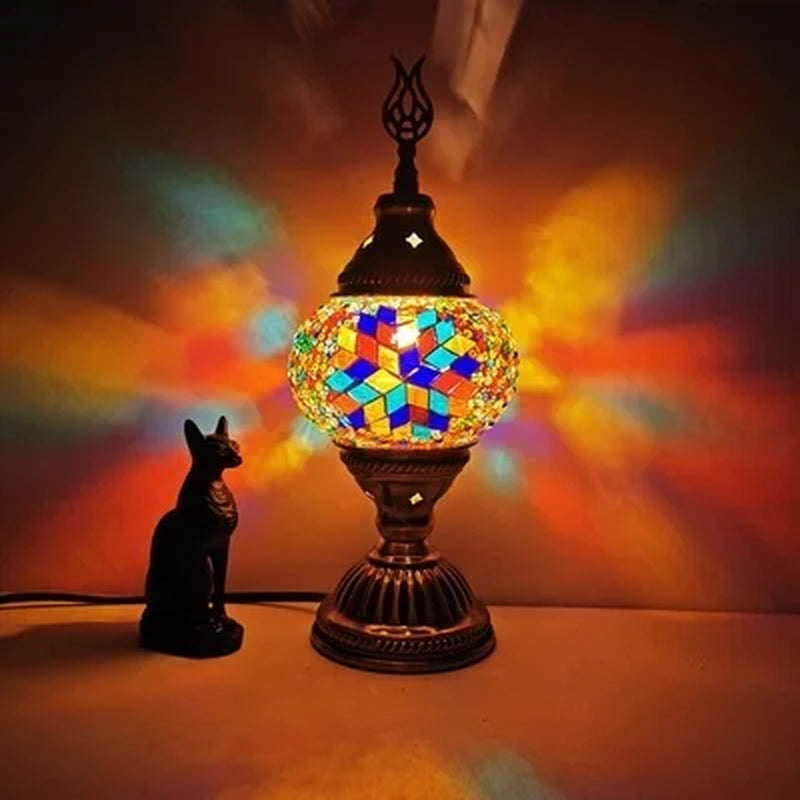 Turkish Mosaic Table Lamp Vintage Art Deco Handcrafted Lamparas De Mesa Mosaic Glass Romantic Bed Light Lamparas Con Mosaicos