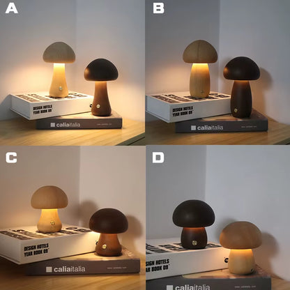 Lamparas Setas Madera Led regulables