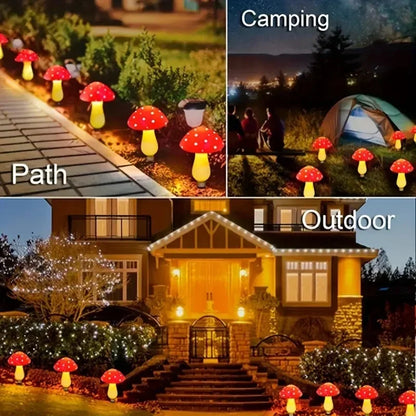 Solar Mushroom Lights Outdoor - 8 Modes Garden Lights for Pathway Yard Camping Holiday Festive Lighting Pathway Decor