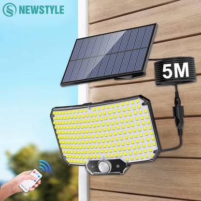 234/318/348 LED Solar Lights 3 Working Modes Super Bright Motion Sensor Outdoor IP65 Waterproof Flood Wall Security Lights Yard
