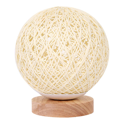 LED Reading Desk Lamp Rattan Ball Light USB Charging Modern Bedside Night for Bedroom Living Room Lighting Home Decoration