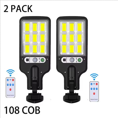 Outdoor Solar Wall Led Light with Human Body Motion Sensor 3 Modes Garden Terrace Garage Courtyard Waterproof Street Lighting