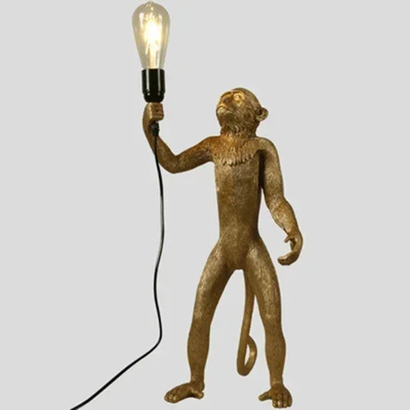 Nordic Creative Ceiling Hemp Rope Pendant Lamp Resin Monkey Lamp Bedroom Children'S Room Home Decoration Lampara Techo