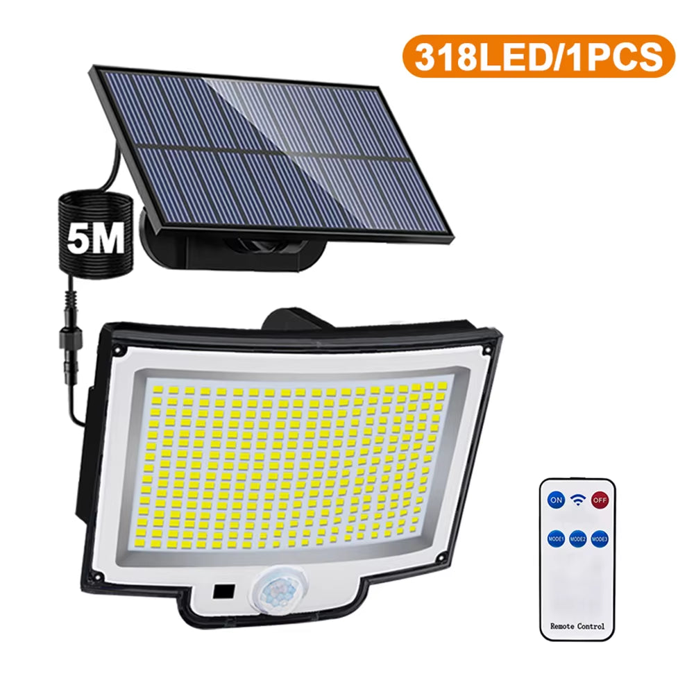 234/318/348 LED Solar Lights 3 Working Modes Super Bright Motion Sensor Outdoor IP65 Waterproof Flood Wall Security Lights Yard