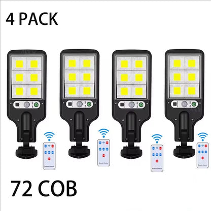 Outdoor Solar Wall Led Light with Human Body Motion Sensor 3 Modes Garden Terrace Garage Courtyard Waterproof Street Lighting