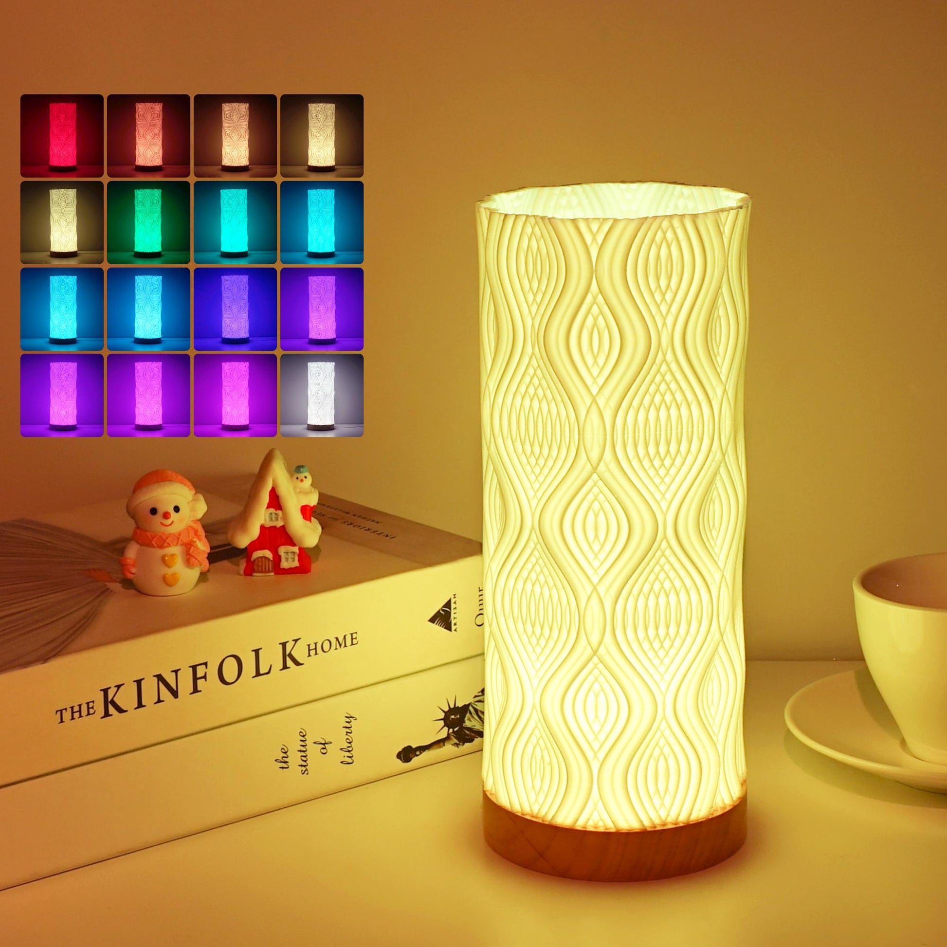 Boho Table Lamp 3D Printed Art Sculpture Table Lamp – Unique Bedside Decor, Night Light, and Creative Birthday Gifts for Mom