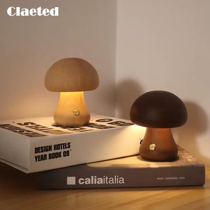 Lamparas Setas Madera Led regulables