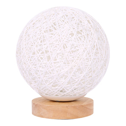 LED Reading Desk Lamp Rattan Ball Light USB Charging Modern Bedside Night for Bedroom Living Room Lighting Home Decoration