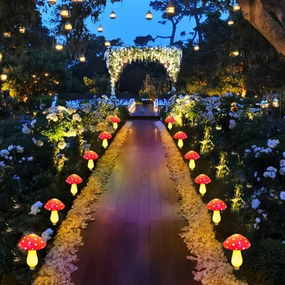 Solar Mushroom Lights Outdoor - 8 Modes Garden Lights for Pathway Yard Camping Holiday Festive Lighting Pathway Decor