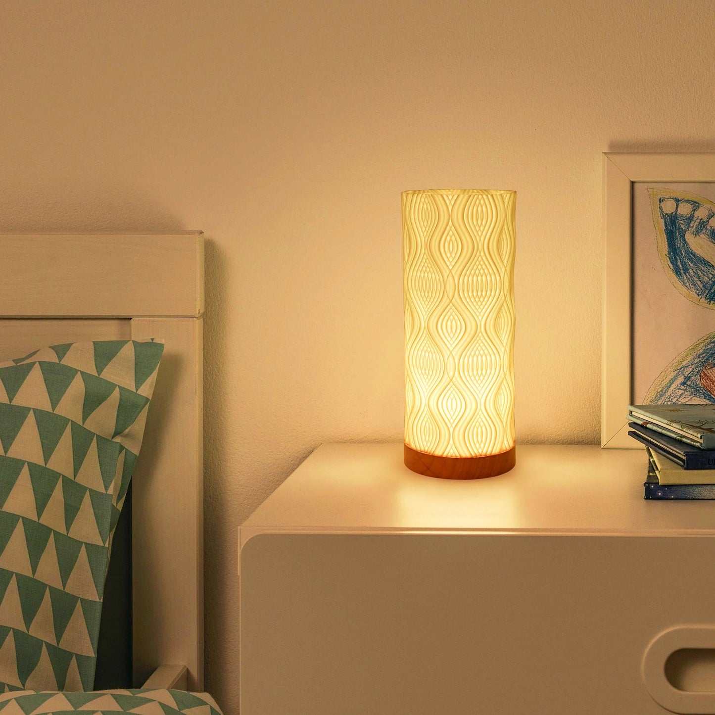 Boho Table Lamp 3D Printed Art Sculpture Table Lamp – Unique Bedside Decor, Night Light, and Creative Birthday Gifts for Mom