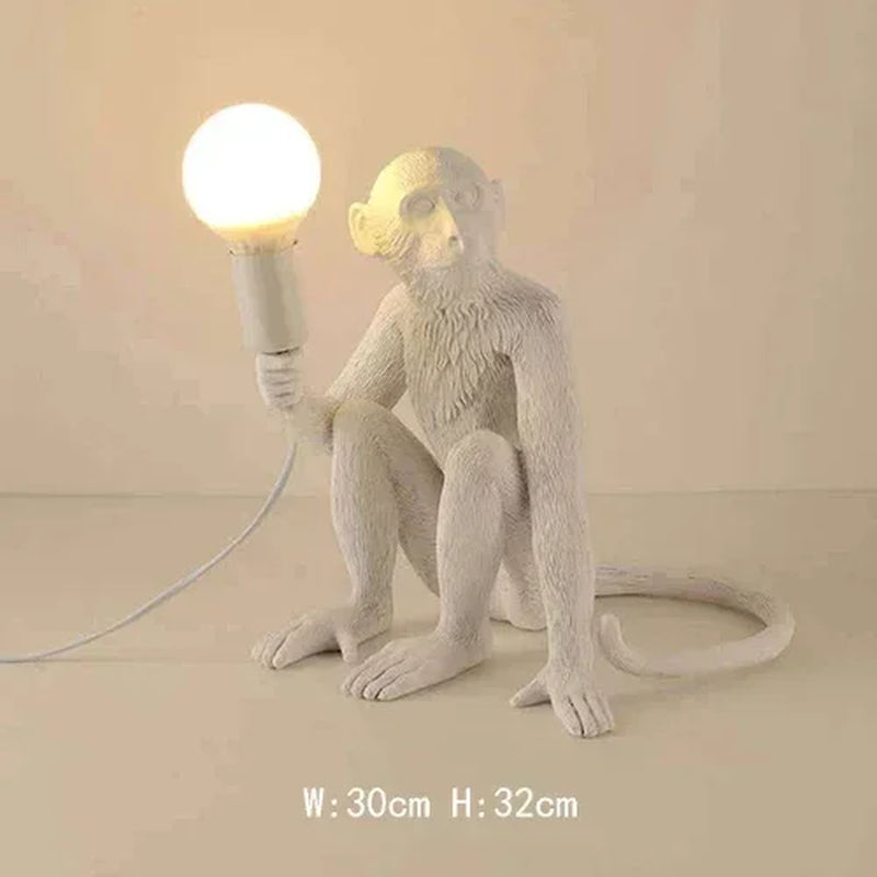 Nordic Creative Ceiling Hemp Rope Pendant Lamp Resin Monkey Lamp Bedroom Children'S Room Home Decoration Lampara Techo