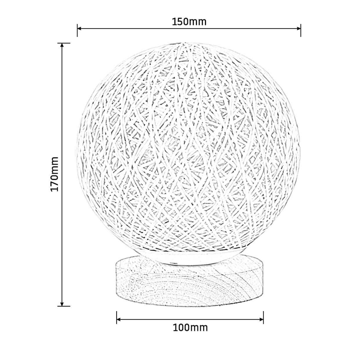 LED Reading Desk Lamp Rattan Ball Light USB Charging Modern Bedside Night for Bedroom Living Room Lighting Home Decoration