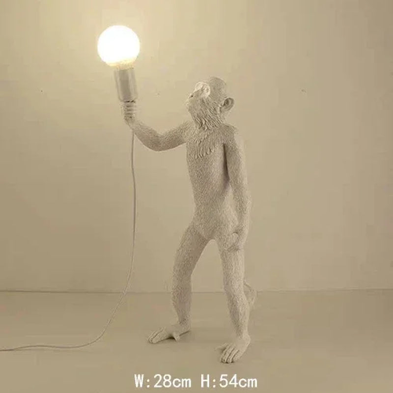 Nordic Creative Ceiling Hemp Rope Pendant Lamp Resin Monkey Lamp Bedroom Children'S Room Home Decoration Lampara Techo