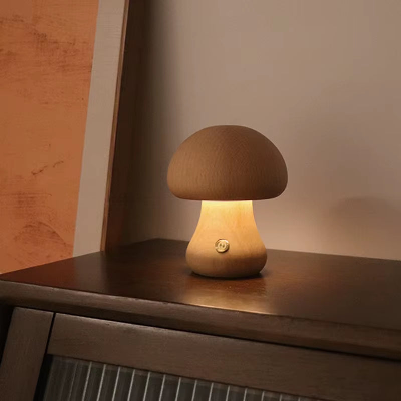 Lamparas Setas Madera Led regulables