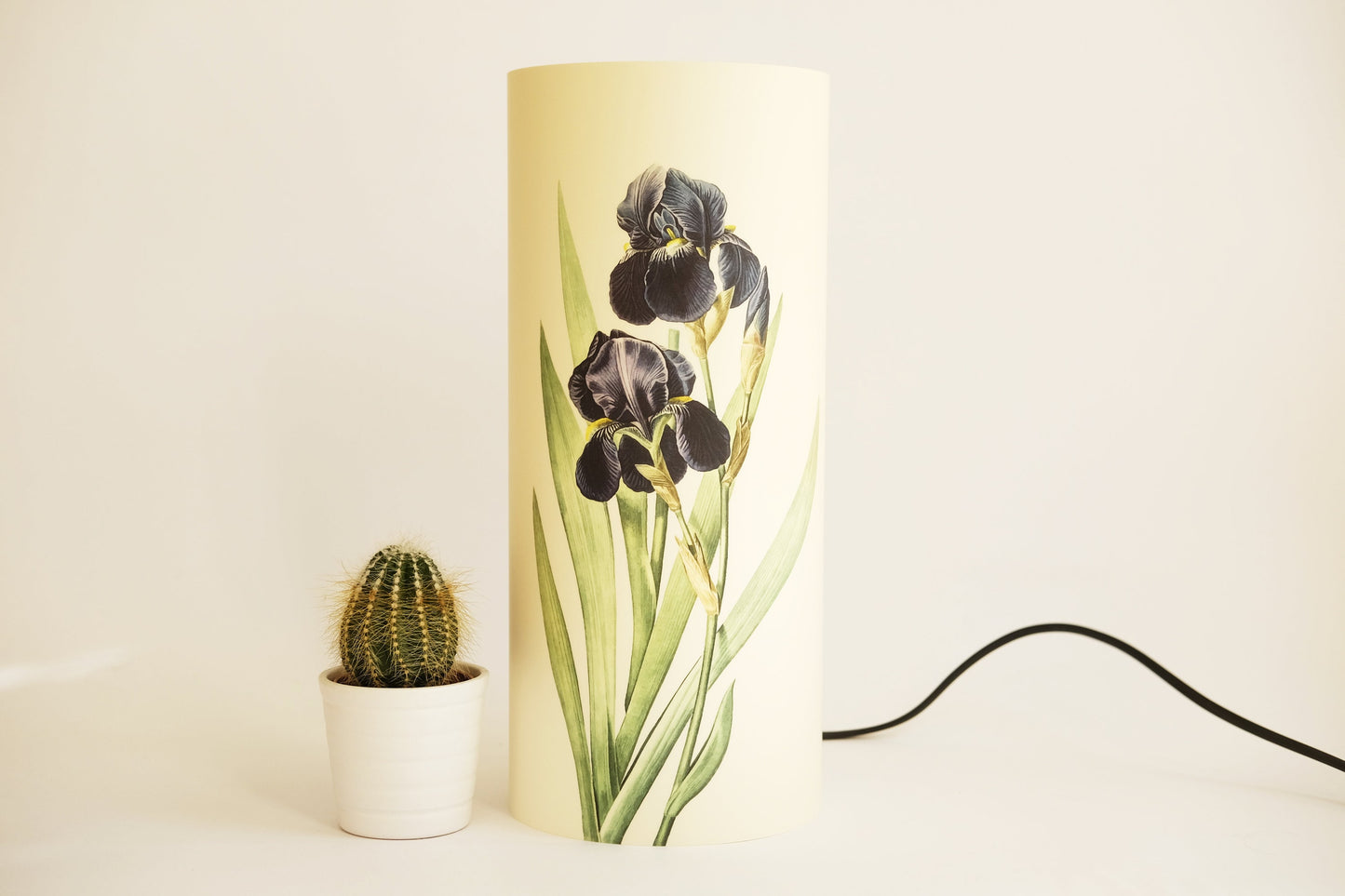 Lámpara de Papel Japonesa con Flores de Iris