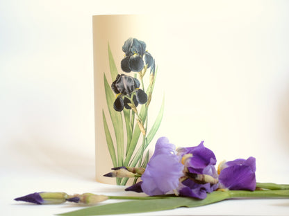 Lámpara de Papel Japonesa con Flores de Iris