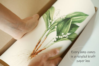 Lámpara de Papel Japonesa con Flores de Iris