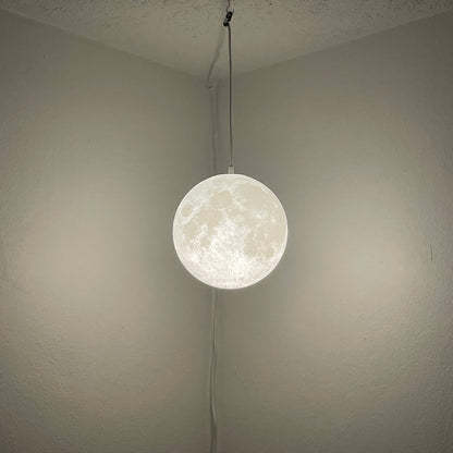 Hanging Moon Lamp with Multiple Colors | 10-Inch Diameter | Plug-In Pendant Light | 3D Printed Solar Lamp | Real NASA Imaging | Large Moon