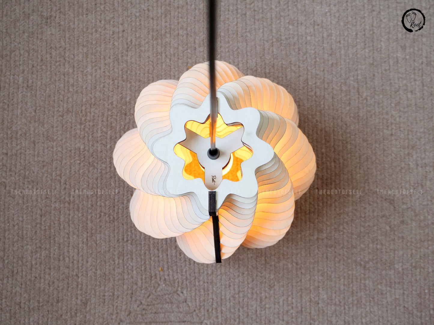 Wood Pendant Light for Dining Room Decor Mid Century Modern Chandelier Lighting for Living Room Ceiling Lamp Shade Unique Housewarming Gift