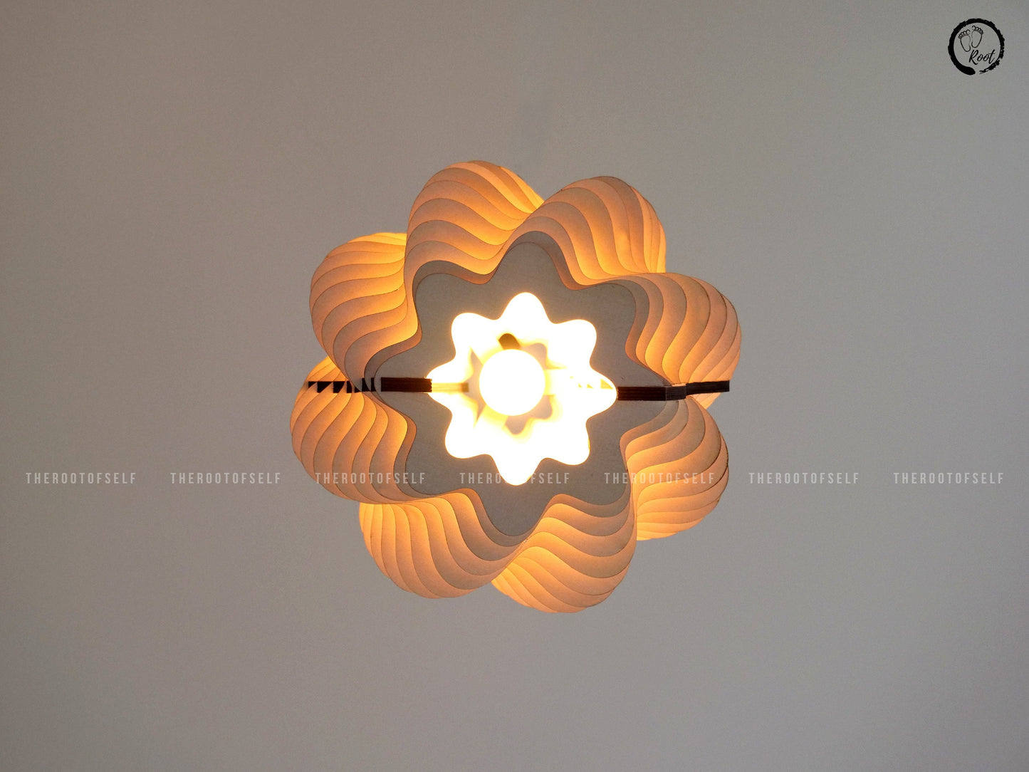 Wood Pendant Light for Dining Room Decor Mid Century Modern Chandelier Lighting for Living Room Ceiling Lamp Shade Unique Housewarming Gift