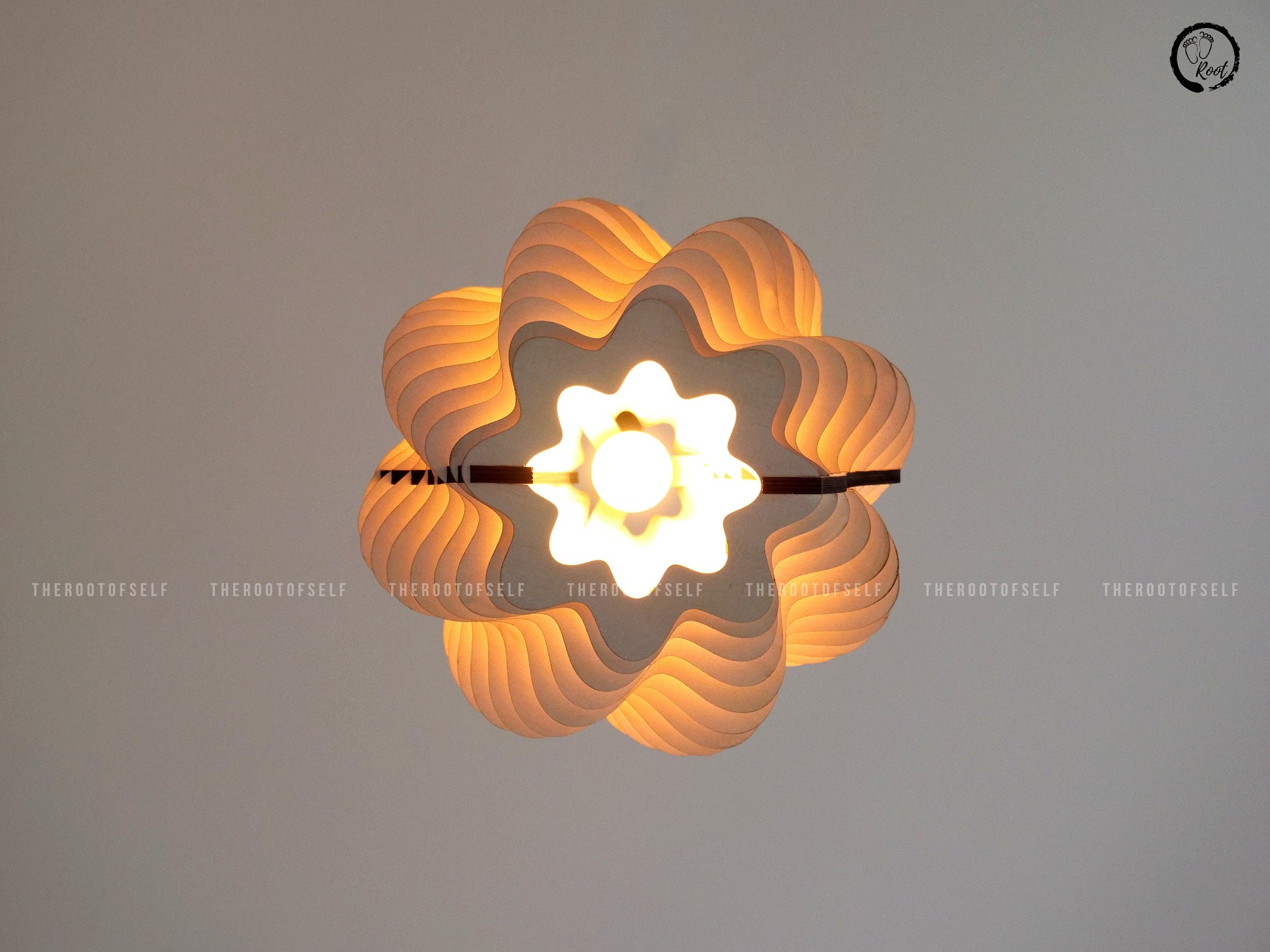 Wood Pendant Light for Dining Room Decor Mid Century Modern Chandelier Lighting for Living Room Ceiling Lamp Shade Unique Housewarming Gift