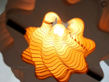Wood Pendant Light for Dining Room Decor Mid Century Modern Chandelier Lighting for Living Room Ceiling Lamp Shade Unique Housewarming Gift