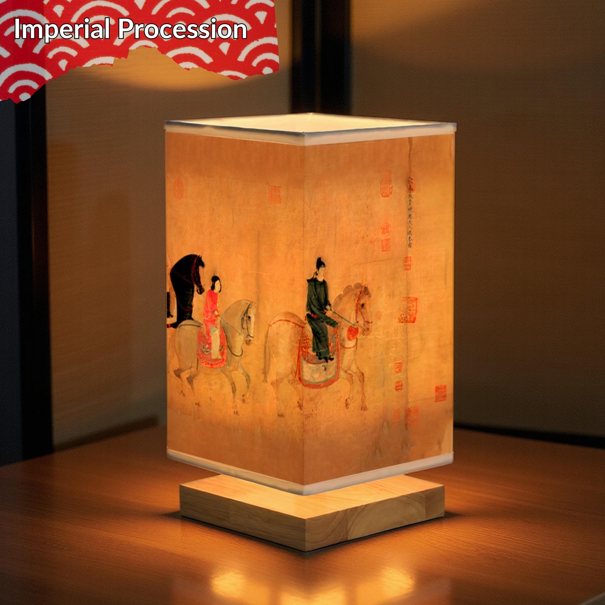 Japanese Table Lamp – Japandi Wooden Desk Light, Zen Bedside Lantern, Asian-Inspired Night Light for Bedroom, Reading, or Home Decor Gift