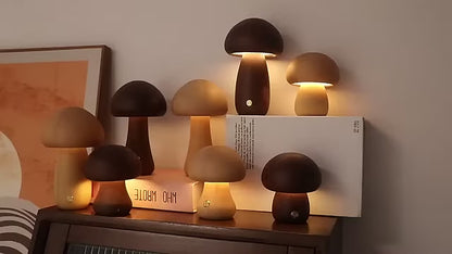 Lamparas Setas Madera Led regulables